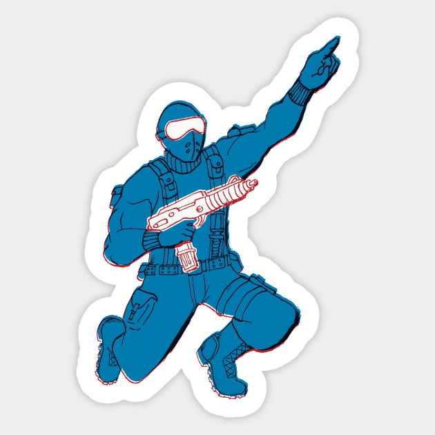 Snake Eyes Overprint Sticker by SkipBroTees